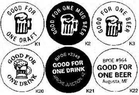 Drink and Game Tokens: Custom Imprinted Plastic Tokens, Wooden Nickels ...